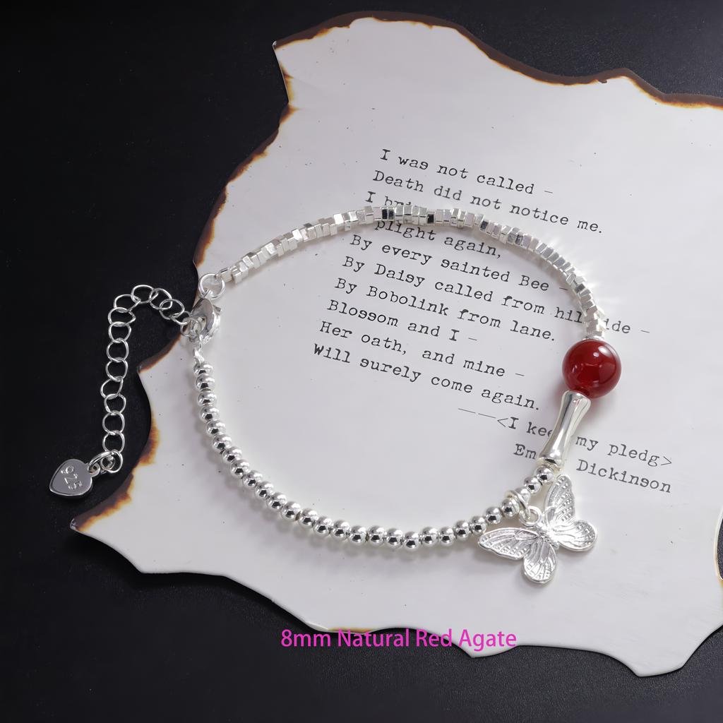 Elegant Handcrafted Natural Stone Bead Chain Bracelet, Timeless Design Suitable for Any Occasion