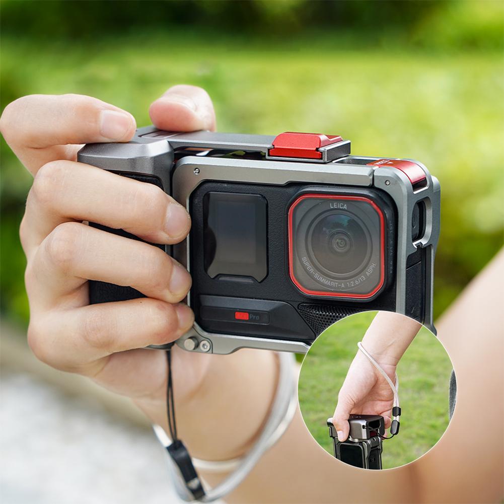 Для Insta360 Ace Pro/2 Металлическое крепление-рукоятка для камеры Съемное Быстросъемное Клетка-кролик для камеры Удобная рукоятка Рамка для камеры