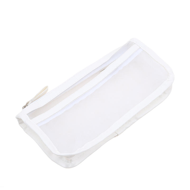 Сетчатый пенал для карандашей Прозрачная косметичка Чехол для кистей для макияжа Дорожный органайзер для косметики на молнии Сумка для хранения ручек