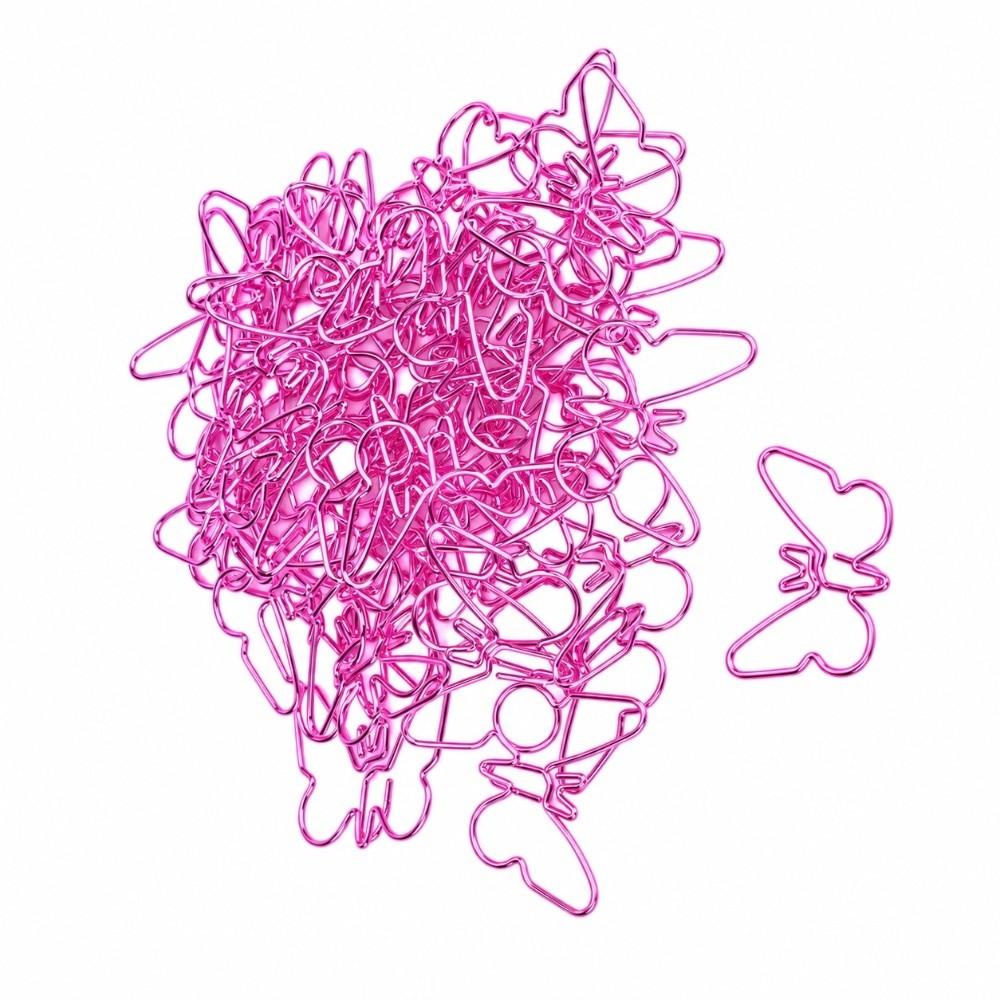 50Pcs Color Plated Novelty Paper Clips Butterfly Shape Shaped Paper Clips Note Marking