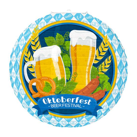 Октоберфест Подвесной бумажный фонарик Украшение Немецкий Баварский Пивной фестиваль Круглый бумажный фонарик для вечеринки