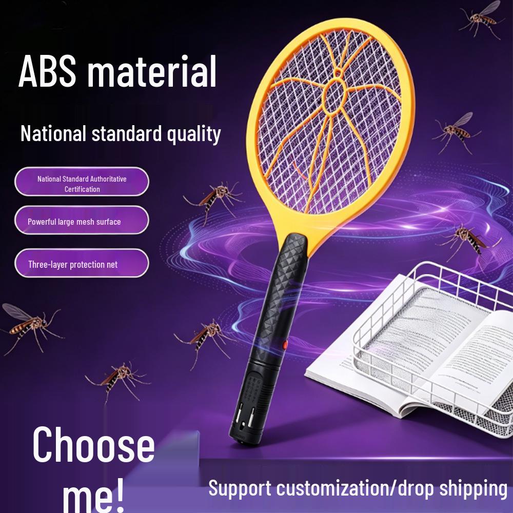 Summer Electric Mosquito Swatter: Large Mesh, Battery-Powered, Enhanced Shell Fly & Mosquito Killer.