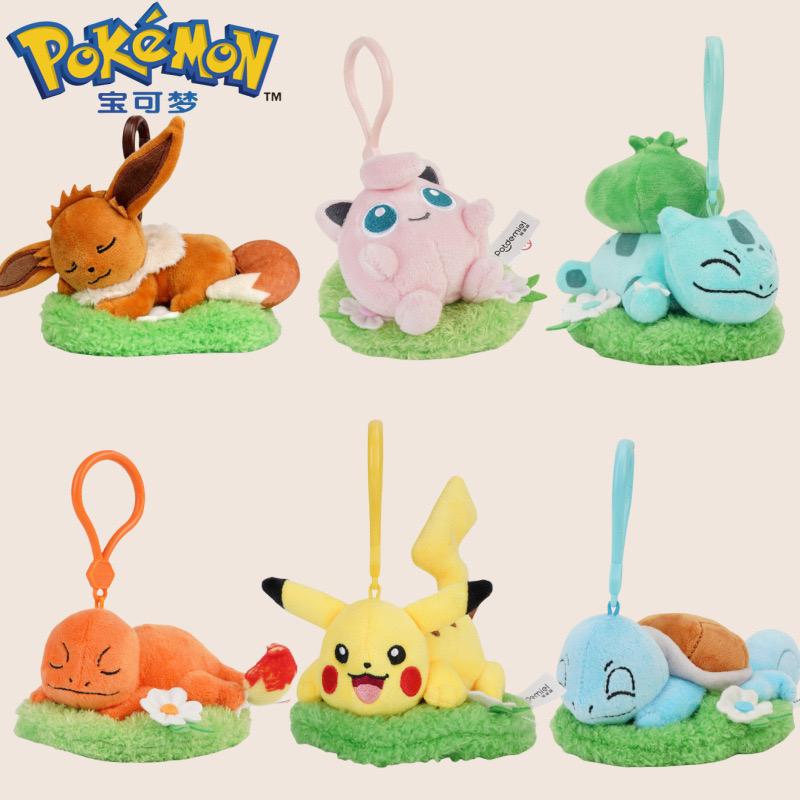 Animal Pikachu Eevee Bulbasaur Charmander Jigglypuff Squirtle Kawaii Plush Toys Pendant Keyring Keychain Birthday Gifts