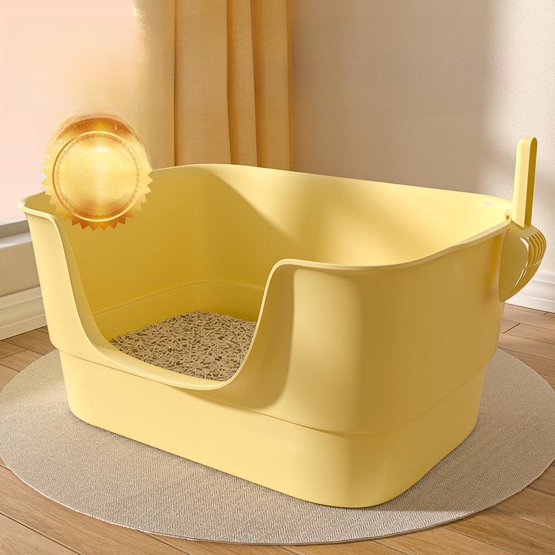 Extra Large Splash-Proof Cat Litter Box with High Sides