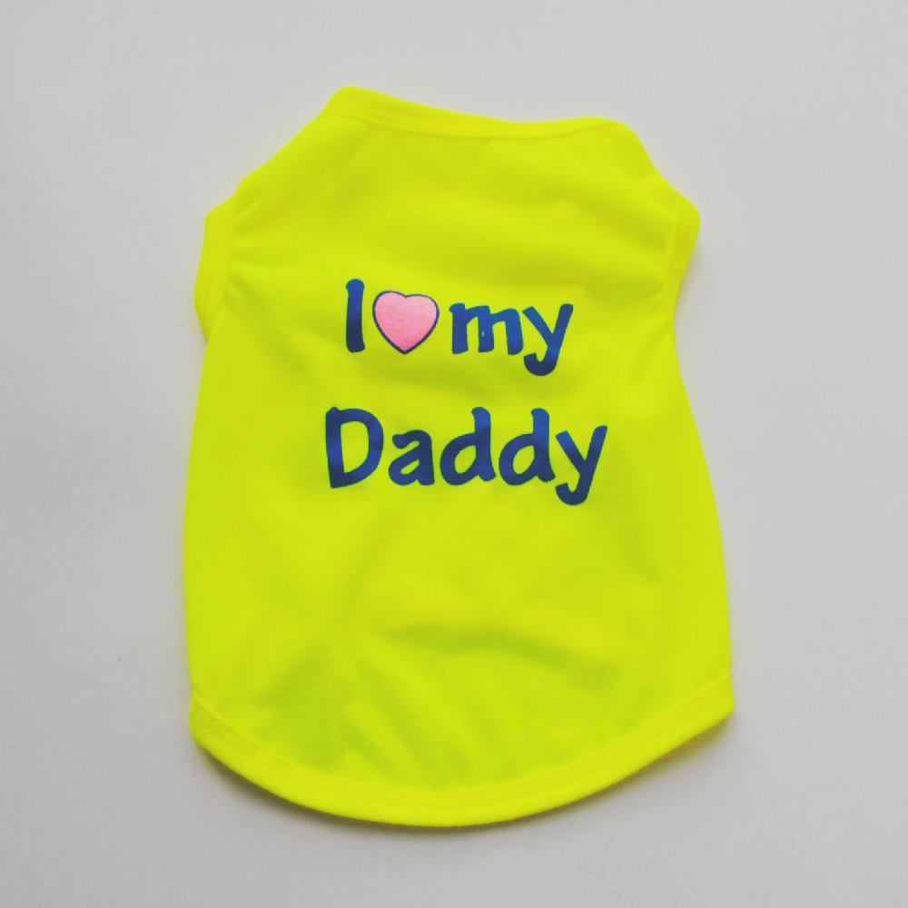 Pet Puppy Clothes, Vest, Classic Style Love Dad Love Mom, A Variety of Colors Trendy