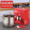 Double Bottom Stainless Steel Soup Pot with High Sides and Double Handles for Induction Cooktops