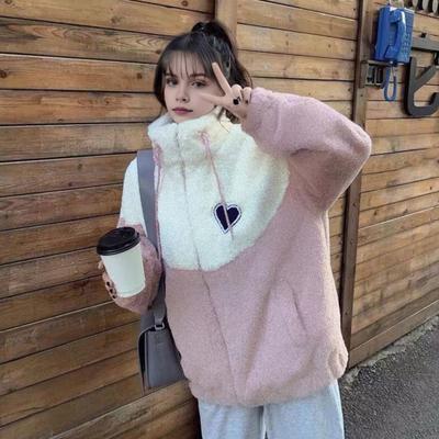 Женское зимнее пальто из плотного флиса с цветными блоками, лоскутное шитье, воротник-стойка, защита шеи, застежка-молния на шнурок, длинные рукава, утепленная верхняя одежда