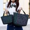 New Luminous Bao Bag Reflective Geometric Bags for Women Quilted Shoulder Bags Plain Folding Female Handbags