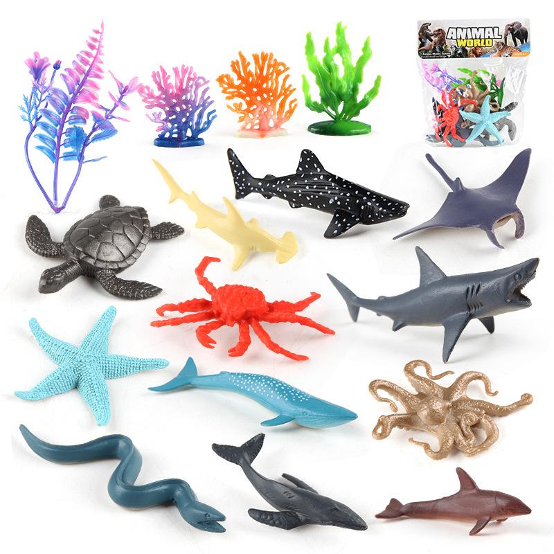 929 Игрушки-модели животных, насекомые, птица, лес, море, динозавры, серия животных, набор тематических украшений