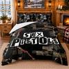 Printed 3Pcs Bedding Set Sex Pistols Pattern Bed Sheet Pillowcase For Bedroom Decor