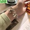 925 Sterling Silver Love Heart Star Bracelet For Women Thai Silver Chain Bracelet Party Jewelry Gifts Wholesale