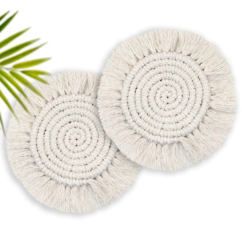 Tassels Water Cup Mat Absorbent Insulated Dining Table Mat Boho Coaster  Tabletop Protection