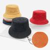 New Double Sided Light Plate Corduroy Fisherman Hat for Women Japanese and Korean Version of Thermal Basin Hat Showing Face Small Bucket Hat