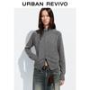 UR 2025 Minimalist Grey Double-Zip Knit Cardigan
