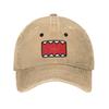 Бейсболка DomoKun Классическая Вытертый Деним Стираная Лицо Куклы Domo Kun Головной убор Унисекс Стиль Для Тренировок на Открытом Воздухе Подарочные Кепки Кепка