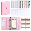 A6 Cash Budget Ledger Magnetic Button PU Leather Folder Loose-leaf Notebook  School