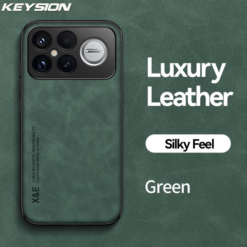 KEYSION Роскошный ретро чехол из ПУ кожи для Xiaomi POCO F8 Pro Мягкий силиконовый+ПК Противоударная задняя крышка для телефона для POCO F8 Ultra