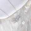 Full Diamond Butterfly Pearl Clavicle Necklace Women's Sterling Silver Light Luxury Ethereal All-Matching Tassel Stretchable Adjustable