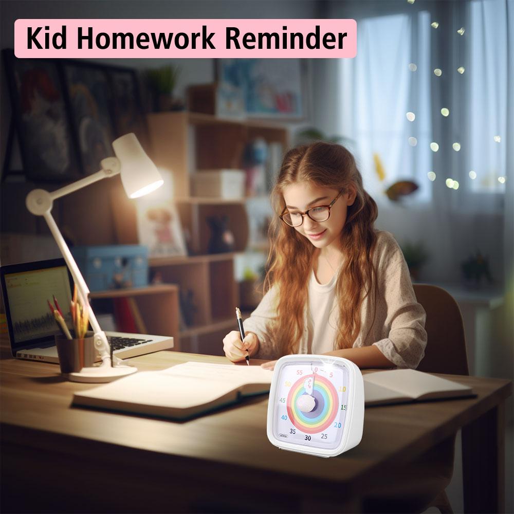 Alarm Clock Visual Timer Kids Children Reminder 60 Minutes Ultra Silent Night Light Countdown Timer Time Management Tool
