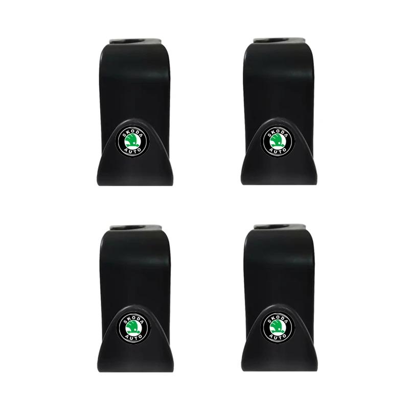 AGAV6 2/4Pcs Car Seat Back Hooks Portable Hanging Bag Rack Accessories for Skoda fabia octavia Rapid kodiaq superb 2 3 A5 A7 Mk3 karoq