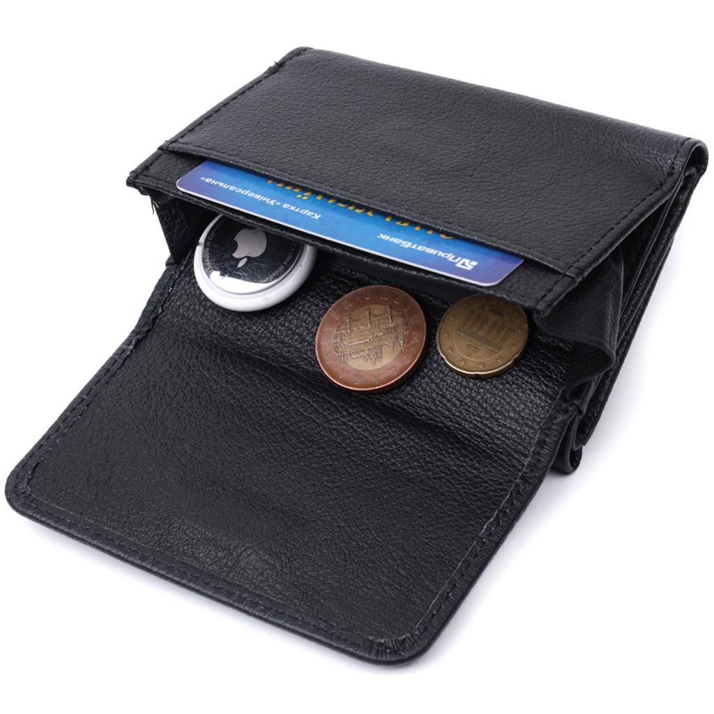 Beautiful Women's Wallet with Coin Holder Made of Genuine Leather ST Leather 22728 Black