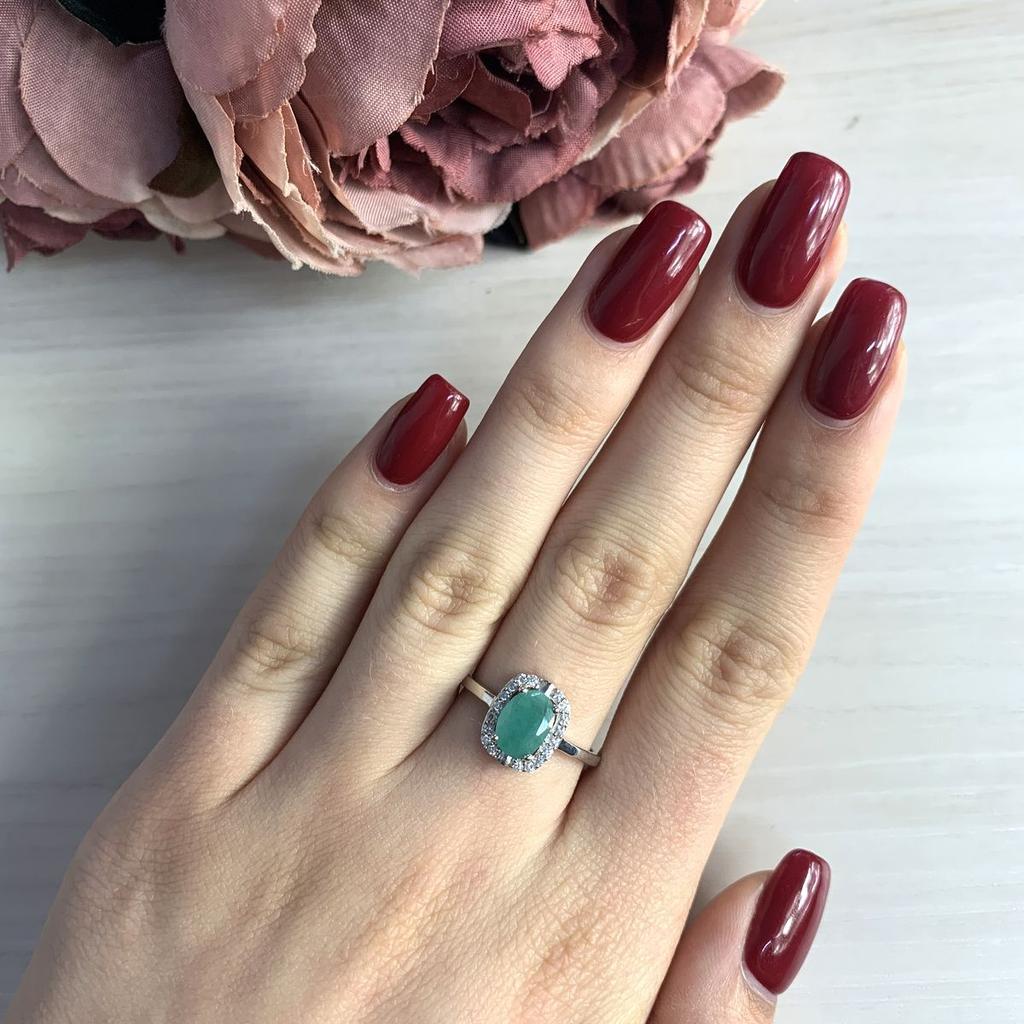 Серебряное кольцо с натуральным изумрудом 1.483ct (1982488) 2.47 гр. 925 пробы