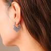 Серьги-пусеты из титана с PVD-покрытием 18 карат, patchwork, сердце с листьями