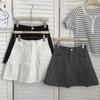 Fashion Pleated Skirt Women Y2k Harajuku White Pencil Skirt Uniforms Safety Pants Summer Solid Color Casual Mini Kawaii Skirt