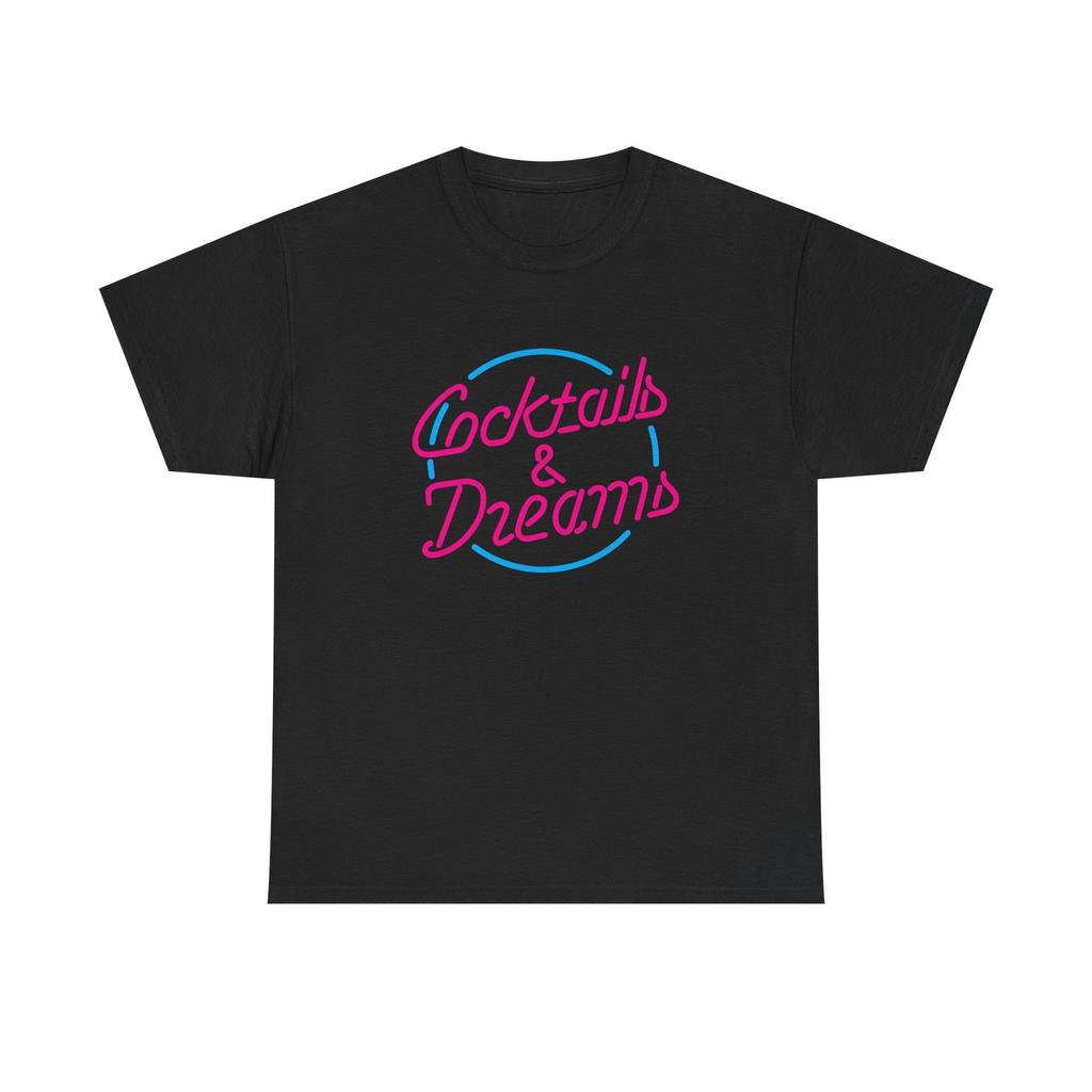 Cocktails & Dreams T-Shirt - 90s Retro Neon Cocktail Movie Tee Shirt