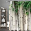 Бамбуковый зеленый лист занавеска для душа, Декоративная занавеска для душа для ванной комнаты, Водонепроницаемая занавеска для душа с крючками