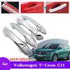 Car Chrome Door Handle Cover for Volkswagen VW T-Cross C11     Accessories Protective Film Styling Stickers Trim