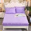 High Grade Thicken Flannel Sheet Solid Color Cotton Mattress Cover Double Large Lace Sheet 160x200cm