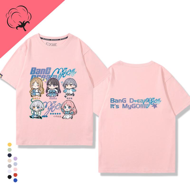 Bangdream Ave Mujica Футболки Топ Унисекс Двусторонний Принт Круглый Вырез Хлопок Мультяшный Аниме Рубашка Стиль Девушки Сёдзё Милая Футболка
