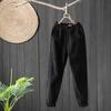 Thick and Casual Haren Pants with Added Velvet Long Pants with Corduroy, Autumn and Winter New Styles, Artistic Retro, Simple and Warm Pants for Women