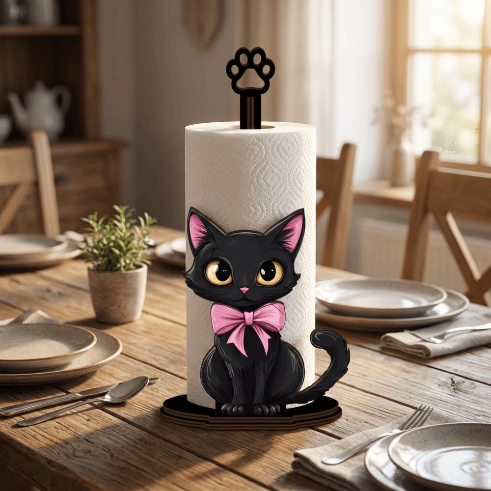 Vertical Storage Desktop Tissue Holder Cling Film Roll Towel Holder  Kitchen Use