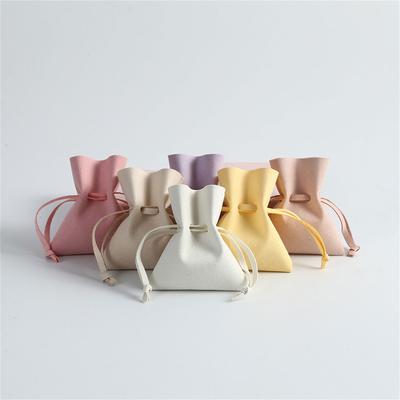 Стильный мешочек для украшений из мягкой искусственной кожи, многоцелевой мешочек на шнурке, идеально подходит для организации серег и колец