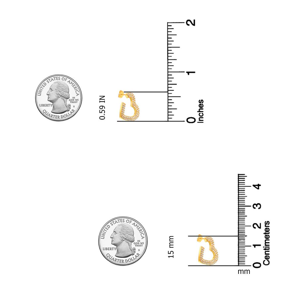 Ювелирные изделия из стерлингового серебра 925 пробы, серьги-гвоздики в форме сердца с позолотой из циркония 14 карат для женщин-подростков