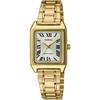 CASIO Стандартные кварцевые женские часы LTP-V007G-9B с золотым металлическим ремешком, модель Overseas