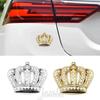 1 шт. золотисто-серебряная модная 3D-наклейка на автомобиль с бриллиантовым кристаллом и короной, металлическая боковая эмблема, значок, украшение кузова автомобиля, аксессуары для укладки