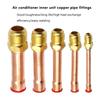 4Pcs 1/4" 3/8" 1/2" 3/4" 5/8'' Flare Connector With Copper Tube Brass Pipe Fitting Adapter For Air Conditioner Accessory