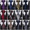 Barry.Wang Mens Tie Paisley Jacquard Silk Necktie Pocket Square Cufflinks Set