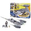 The Mandalorian's N-1 Starfighter Ship, 10 Cm Grogu and Mandalorian Figures, Toy for Children Aged 4 and Up, Star Wars Epic Her