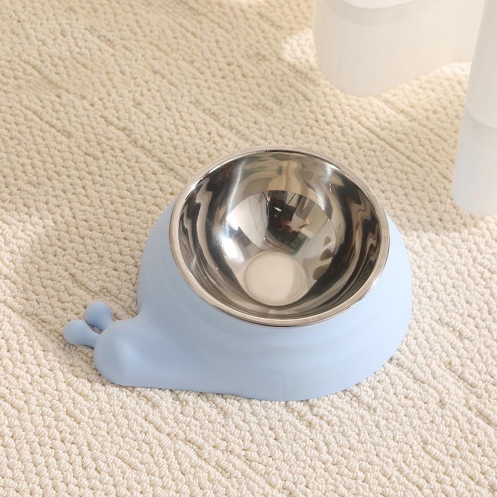Stainless Steel Pet Cat Feeder Bowl Snail Shap Anti-leakage Cat Water Feeder Anti-spill Non-slip Food Water Bowls For Dogs Cats