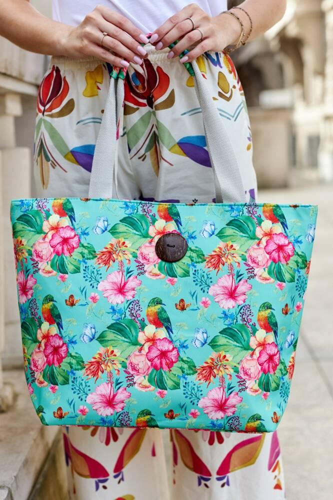 Large, spring-summer women's shopper bag