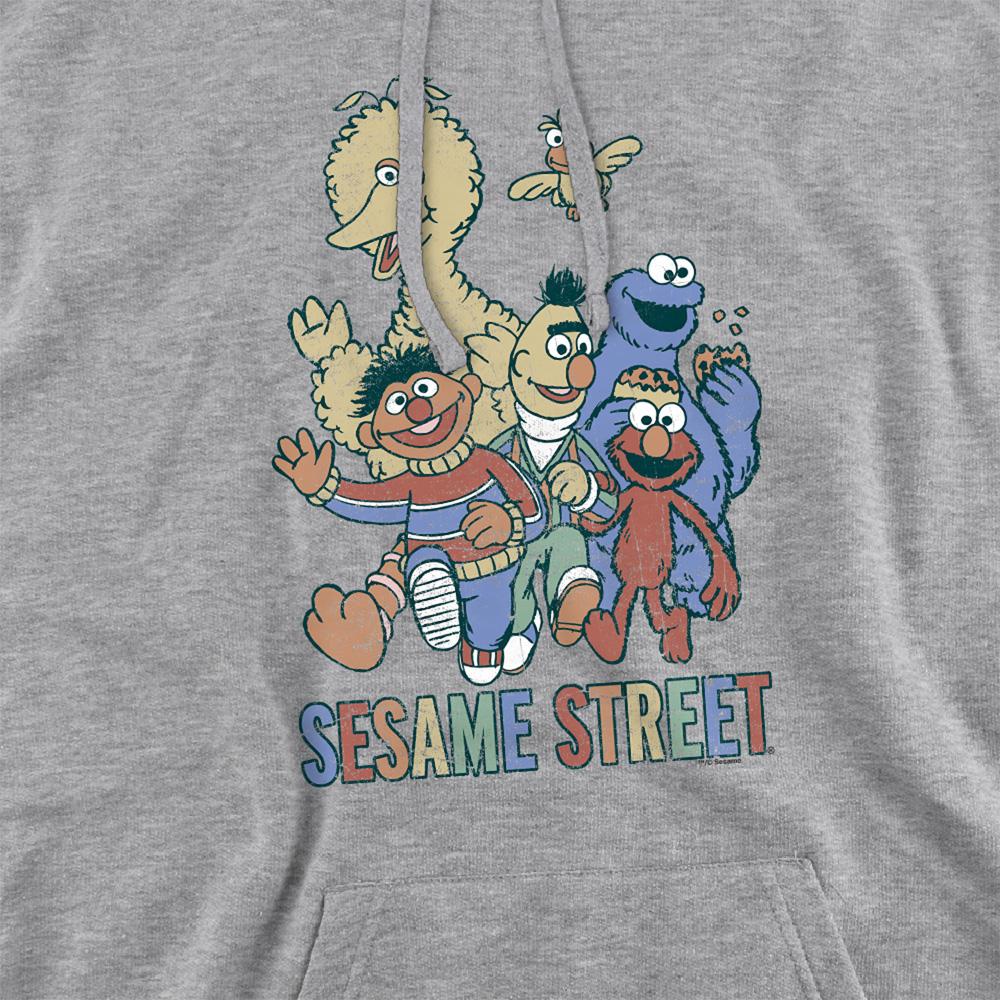 Sesame Street Унисекс Взрослый Разноцветный Худи Групповой Меланж
