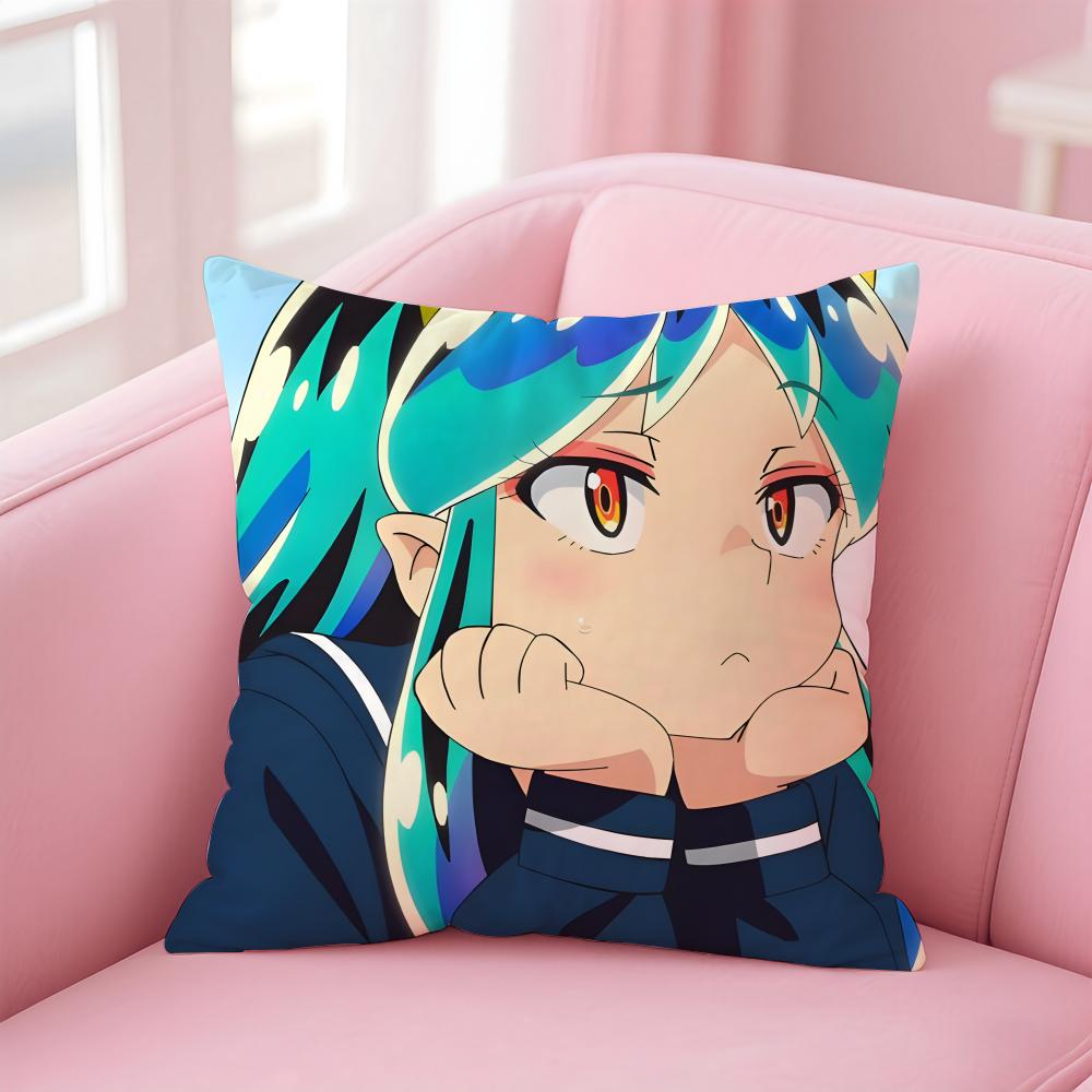 uUrusei Yatsura Pillow Anime Manga Cushion Cover Pillow Case Soft Friendly Fabric Concealed Zipper
