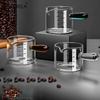 KEMORWLA 1 шт. Стеклянные стаканы для эспрессо 60/125 мл Прозрачный мерный стакан с делениями и ручкой Молочник Кофейные чашки Аксессуары для домашнего бариста