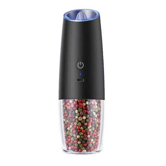 Электрическая мельница для соли и перца, емкость 6 унций, регулируемая степень помола, перечница со светодиодной подсветкой, мельница для специй, управляемая одной рукой