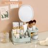 Multifunctional Cosmetic Storage Box with Makeup Mirror and Lipstick Organizer