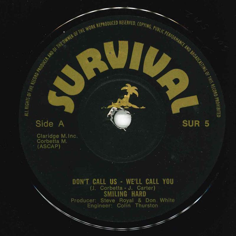 7-дюймовая пластинка SMILING HARD Dont Call Us Well Call You SUR5 Survival UK SoulFunk Б/у